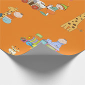 Babyboys mit Kinderzimmer-Train Giraffe und Wagon Geschenkpapier