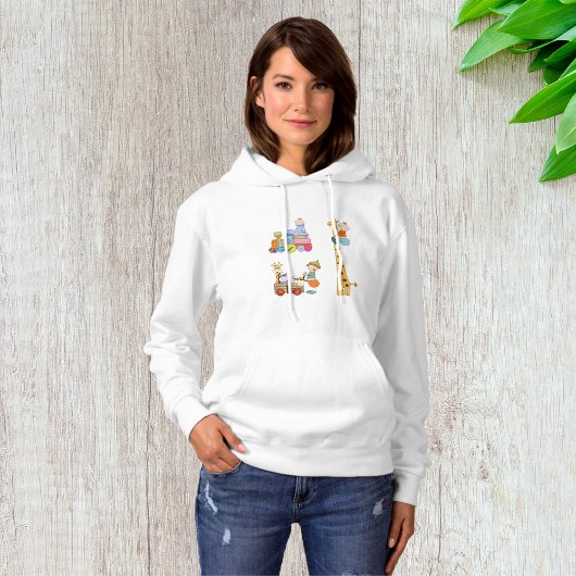 Babyboys mit Kinderzimmer-Train Giraffe und Wagon Hoodie