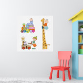Babyboys mit Kinderzimmer-Train Giraffe und Wagon Poster