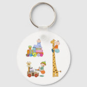 Babyboys mit Kinderzimmer-Train Giraffe und Wagon Schlüsselanhänger (Vorderseite)