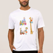 Babyboys mit Kinderzimmer-Train Giraffe und Wagon T-Shirt (Vorderseite)