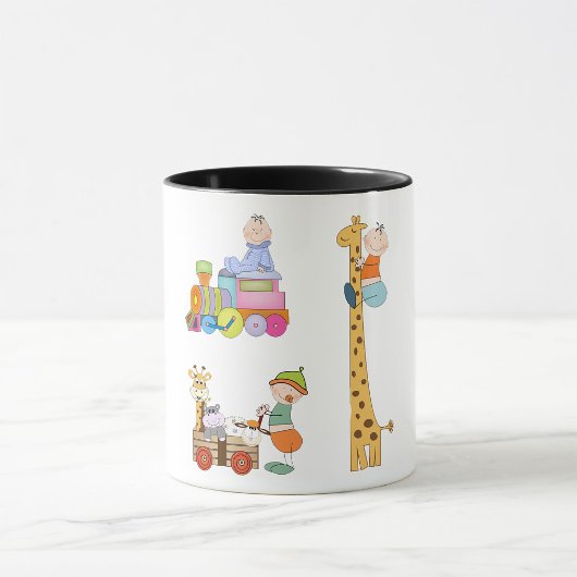 Babyboys mit Kinderzimmer-Train Giraffe und Wagon Tasse