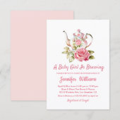Babybrautee Party Mädchen Babydusche pink Einladung (Vorne/Hinten)