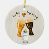 Babybriefe Flasche & Biertoast Keramik Ornament (Vorne)