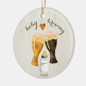 Babybriefe Flasche & Biertoast Keramik Ornament (Links)
