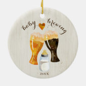 Babybriefe Flasche & Biertoast Keramik Ornament (Hinten)