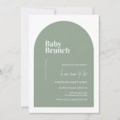 Babybrunch-Babydusche mit grüner Minimalmarke Einladung (Vorderseite)