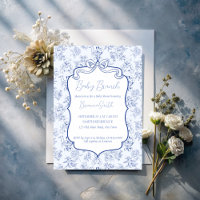 Babybrunch Blue Toile de jouy Sketch Babydusche