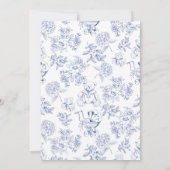 Babybrunch Blue Toile de jouy Sketch Babydusche Einladung (Rückseite)