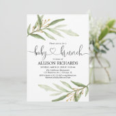 Babybrunch Genneutrale Babydusche Einladung (Stehend Vorderseite)