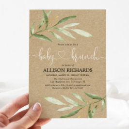 Babybrunch geschlechtsneutrale rustikale Babydusch Einladung