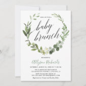 Babybrunch geschlechtsneutraler Eukalyptus Einladung (Vorderseite)