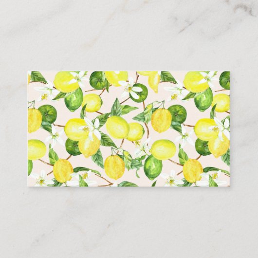 Babybuchanfrage für Wasserfarben-Zitronenblüten Platzkarte (Rückseite)