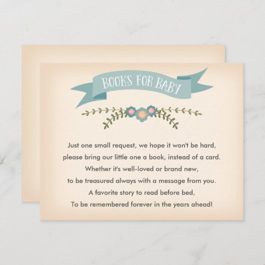 Babybücher - Babyduschkarte Einladung (Vorne/Hinten)