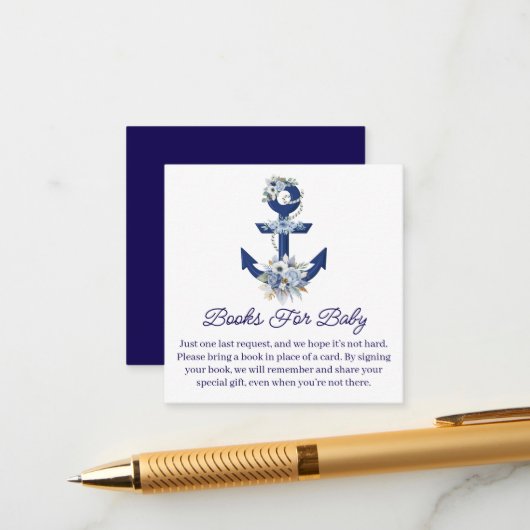 Babybücher, Blumenkochtopf, Babydusche Begleitkarte (Vorderseite/Rückseite Beispiel)