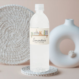 Babybücher und Brunch Neutrale Babyparty Wasserflaschenetikett