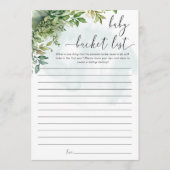 Babybucketliste, Thema "Baby Shower Game Green" Einladung (Vorderseite)