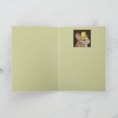 Babybunny mit Brüsseler Sprossen-Hut-Karte Karte (Innenseite)