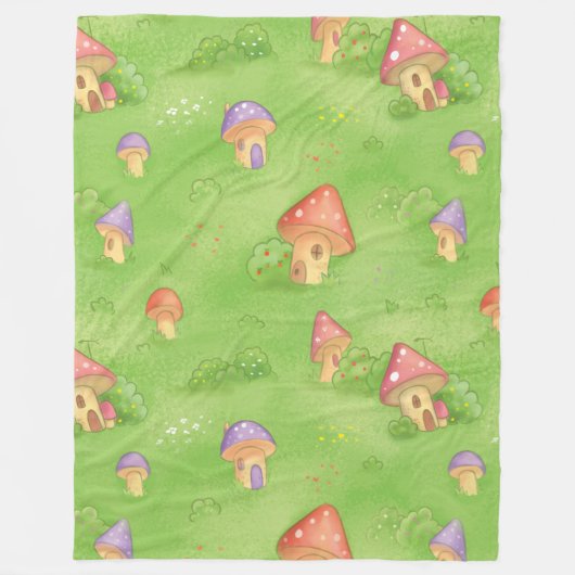 Babydecke mit Pilzen Fleecedecke (Vorderseite)