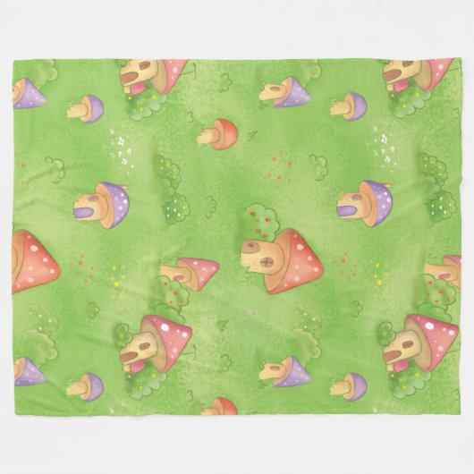 Babydecke mit Pilzen Fleecedecke (Vorderseite (Horizontal))