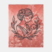 Babydecke – Mutter und Kind Blumendesign Fleecedecke (Vorderseite)