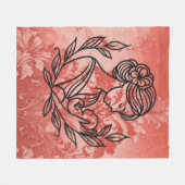 Babydecke – Mutter und Kind Blumendesign Fleecedecke (Vorderseite (Horizontal))