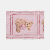 Babydecke, Teddybär, Rosa Fleecedecke (Vorderseite (Horizontal))