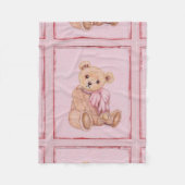Babydecke, Teddybär, Rosa Fleecedecke (Vorderseite)