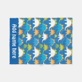 Babydinosaurier-Muster Fleecedecke (Vorderseite (Horizontal))