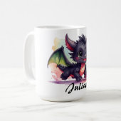 Babydrache rennt freudig, wasserfarben  kaffeetasse (Vorderseite Links)