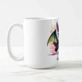 Babydrache rennt freudig, wasserfarben kaffeetasse