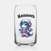 Babydrachenastronaut im verschneiten Land Dosenglas (Vorderseite)