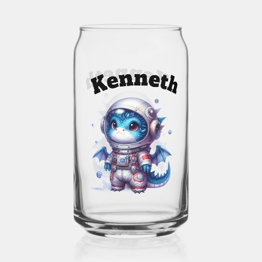 Babydrachenastronaut im verschneiten Land Dosenglas (Vorderseite)