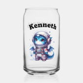 Babydrachenastronaut im verschneiten Land Dosenglas (Rückseite)