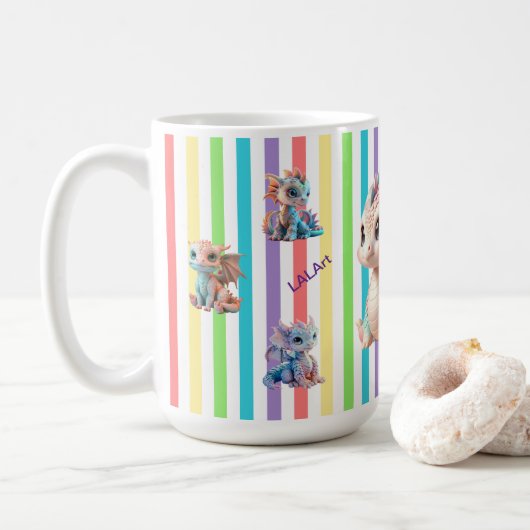 Babydragon レインボーストライプマグカップ kaffeetasse (Mit Donut)