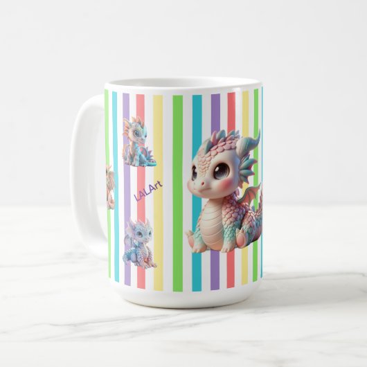 Babydragon レインボーストライプマグカップ kaffeetasse (Vorderseite Links)