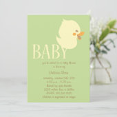Babyduckling mit grüner Babydusche lädt ein Einladung (Stehend Vorderseite)