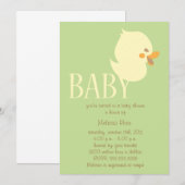 Babyduckling mit grüner Babydusche lädt ein Einladung (Vorne/Hinten)