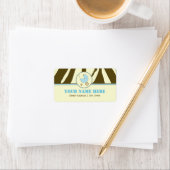 Babyduschadresse Etikett - Braun Zebra Print Blue Adressaufkleber (Insitu)