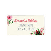 Babyduschadresse Labels Floral Pink Adressaufkleber (Vorne)