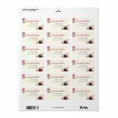 Babyduschadresse Labels Floral Pink Adressaufkleber (Vorne)