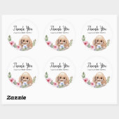 Babyduschaufkleber mit niedlichem Design. Runder Aufkleber (Blatt)