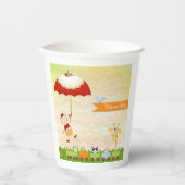 Babyduschbahn mit Tieren und Regenschirm Pappbecher (Vorderseite)