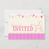 Babyduschbänke rosa gelb einladen einladung (Rückseite)