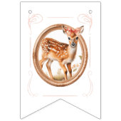 Babyduschbanner mit rosa Bogen und Babytieren Wimpelkette (Zweite Fahne)