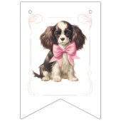 Babyduschbanner mit rosa Bogen und Babytieren Wimpelkette (Dritte Fahne)