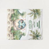 Babyduschbanner schnuppern bald blauer Dinosaurier Wandteppich (Vorderseite (Horizontal))