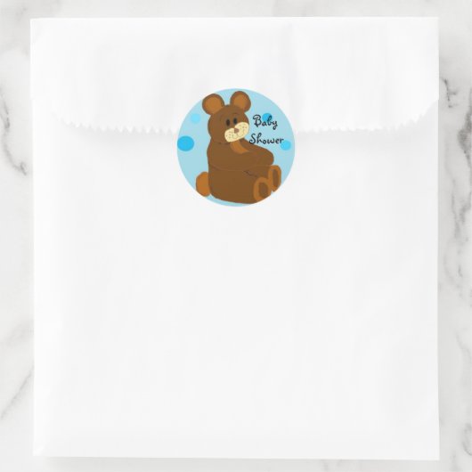 Babyduschbär Runder Aufkleber (Tasche)