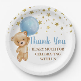 Babyduschbärenplatte Pappteller