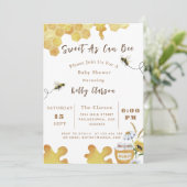 Babyduschbee süß wie möglich einladung (Stehend Vorderseite)